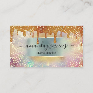 Tarjeta De Visita Holograph Drits Mint Makeup Lazas Pelo de las