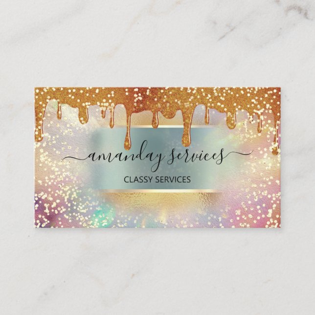 Tarjeta De Visita Holograph Drits Mint Makeup Lazas Pelo de las (Anverso)