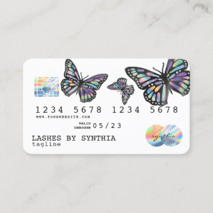 Tarjeta De Visita Holograph Modern Credit Card Monarch Butterfly