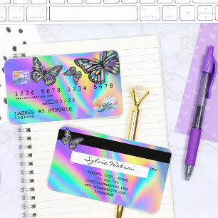 Tarjeta De Visita Holograph Modern Credit Card Monarch Butterfly