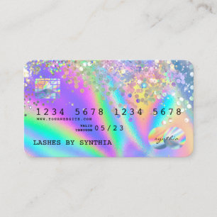 Tarjeta De Visita Holograph Modern Credit Card Style add logo