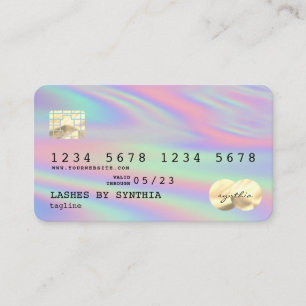 Tarjeta De Visita Holograph Modern Credit Card Style Add Logo