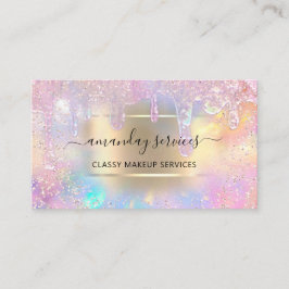Tarjeta De Visita Holograph Online Shop Drip Makeup Artist QR Code