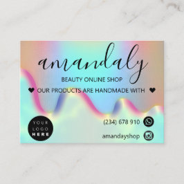 Tarjeta De Visita Holograph Shop Agradecimiento Descuento Código Omb