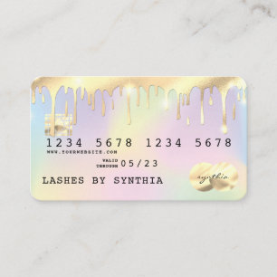 Tarjeta De Visita Holograph Unicorn Dripping Card Gold