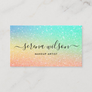 Tarjeta De Visita Holographic Glittering Holo Cabezal de maquillaje 