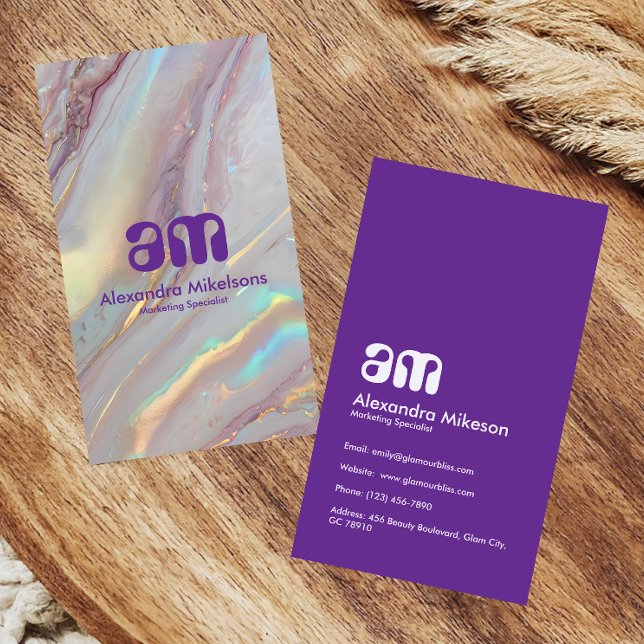 Tarjeta De Visita Holographic Gold Marble Professional (Subido por el creador)