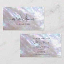 Tarjeta De Visita Holographic Makeup Artist Monogram