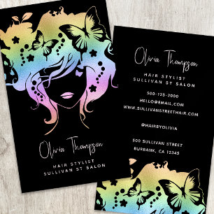 Tarjeta De Visita Holographic Ombre Hair Stylista