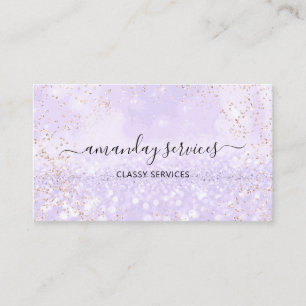 Tarjeta De Visita Holographic Unicorn Confetti Boutique Purple Busi