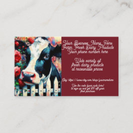 Tarjeta De Visita Holstein Cow Dairy Product Sales Shop Etsy