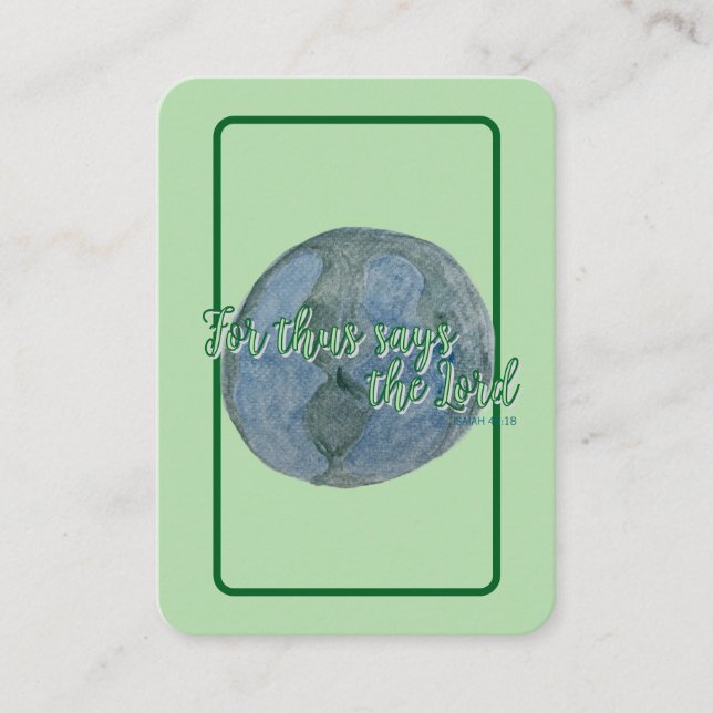 Tarjeta De Visita Holy Card – The Earth He Formed (Anverso)