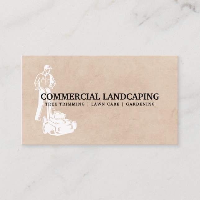 Tarjeta De Visita Hombre con cortadora de césped (Anverso)