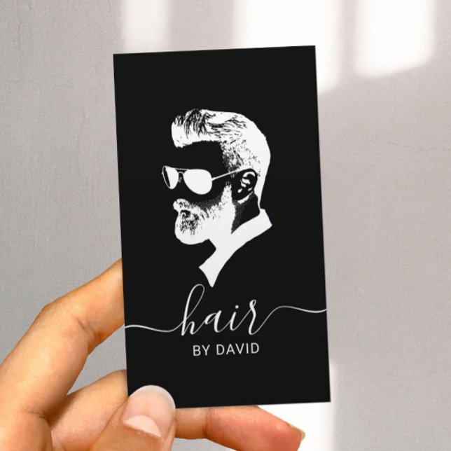 Tarjeta De Visita Hombre con gafas de sol Cabello Barbershop estilis (Subido por el creador)