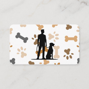 Tarjeta De Visita Hombre con Perro   Patas y Huesos