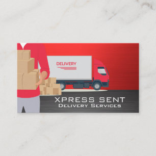 Tarjeta De Visita Hombre entrega paquetes   Transporte   Camión gran