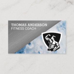 Tarjeta De Visita Hombre flexionando logo   Fitness