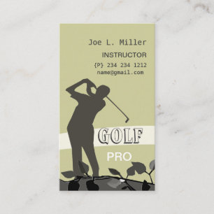 Tarjeta De Visita Hombre Golfing con el coche del instructor del