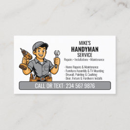 Tarjeta De Visita Hombre gris de bricolaje dibujos animados herramie