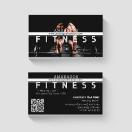 Tarjeta De Visita Hombre Halterofilia Fitness Blanco negro
