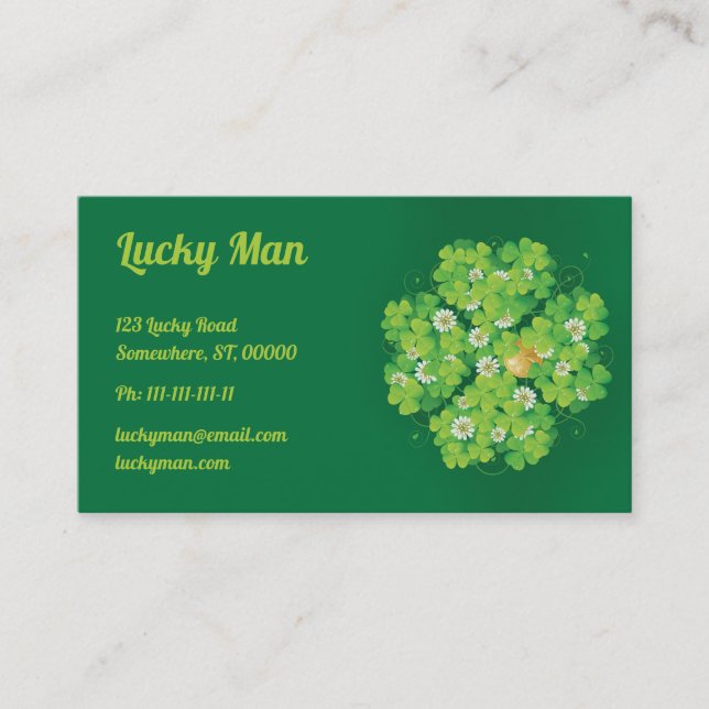 Tarjeta De Visita Hombre Lucky | Trozo de oro (Anverso)