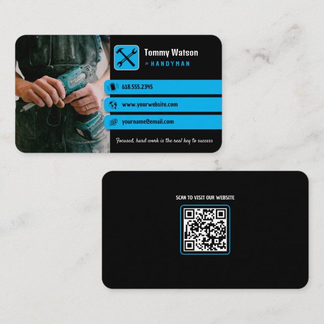 Tarjeta De Visita Hombre manejable | Construcción | Contratista (Anverso / Reverso)
