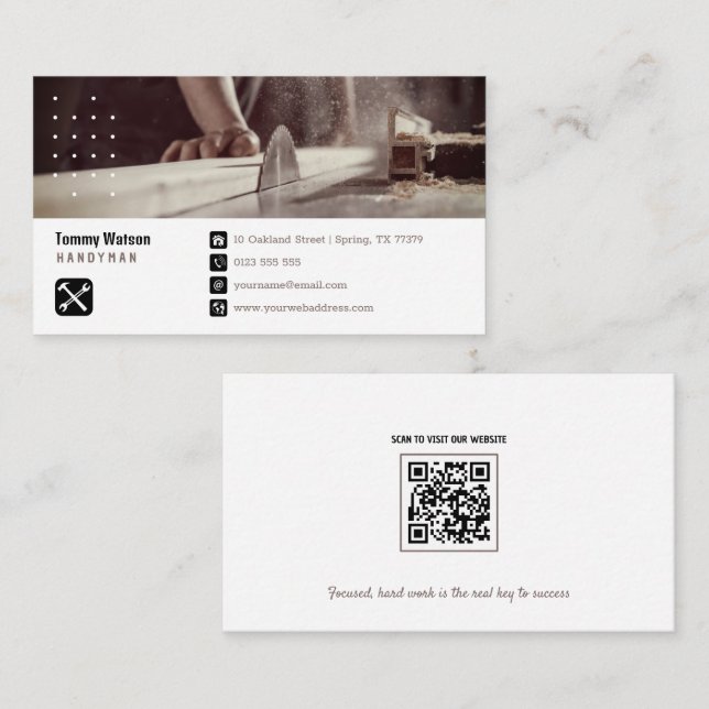 Tarjeta De Visita Hombre manejable | Construcción | Contratista (Anverso / Reverso)