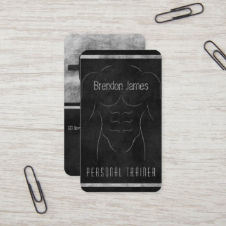 Tarjeta De Visita Hombre muscular contorno entrenador personal negro