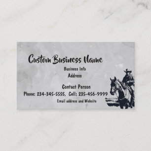 Tarjeta De Visita Hombre personalizado de Caballo Occidental montand