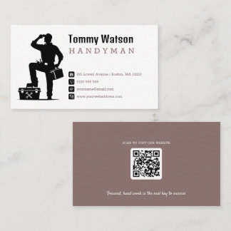 Tarjeta De Visita Hombre práctico | Construcción | Contratista