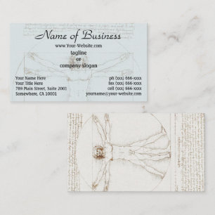 Tarjeta De Visita Hombre Vitruviano de Leonardo da Vinci Arte Antigu