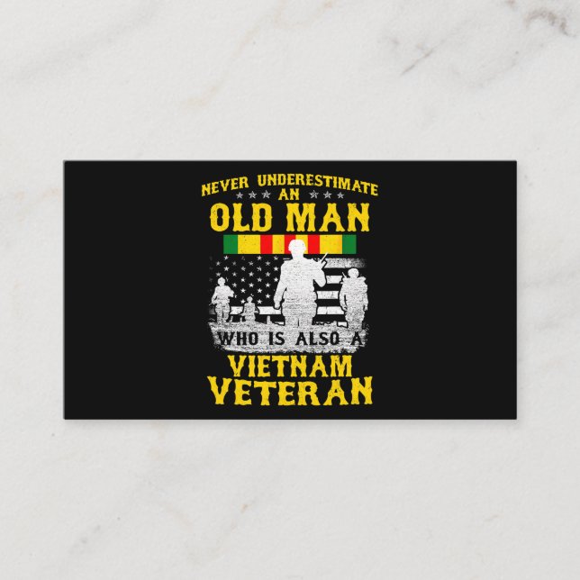 Tarjeta De Visita Hombres Papá Abuelo Vietnam Veteranos Camisas Vint (Anverso)