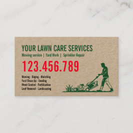 Tarjeta De Visita Hombres que siembran yacimiento de hierba cuidado 