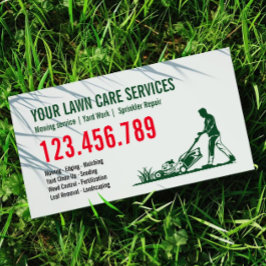 Tarjeta De Visita Hombres que siembran yacimiento de hierba cuidado 