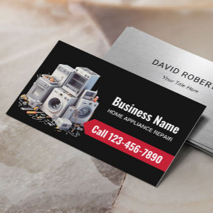 Tarjeta De Visita Home Appliance Reparation Service Profesional Blac