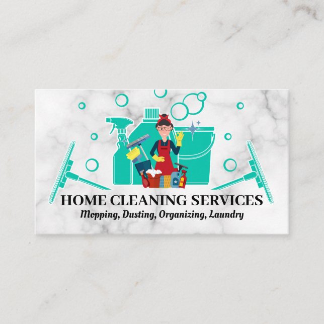 Tarjeta De Visita Home Cleaning Supplies | Janitor (Anverso)