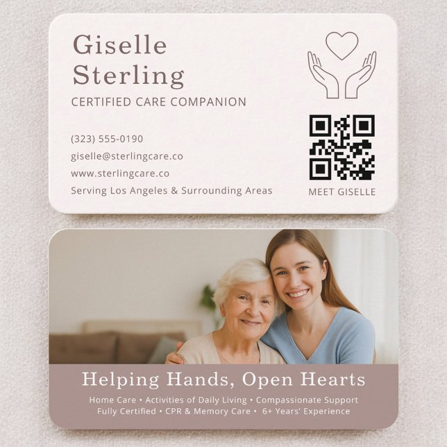Tarjeta De Visita Home Help Caregiver QR Code (Subido por el creador)
