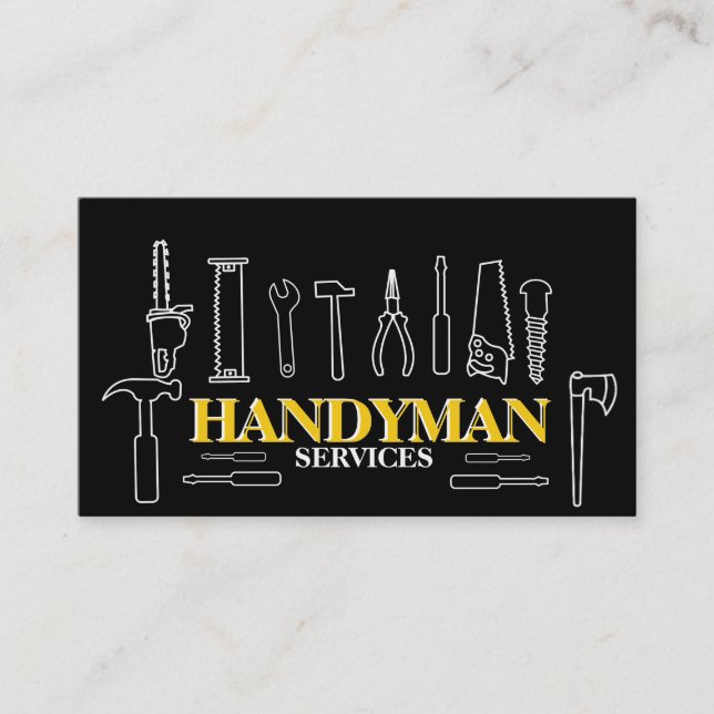 Tarjeta De Visita Home improvement and repair handyman services (Anverso)