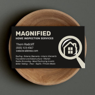 Tarjeta De Visita Home Inspection Black Business Card