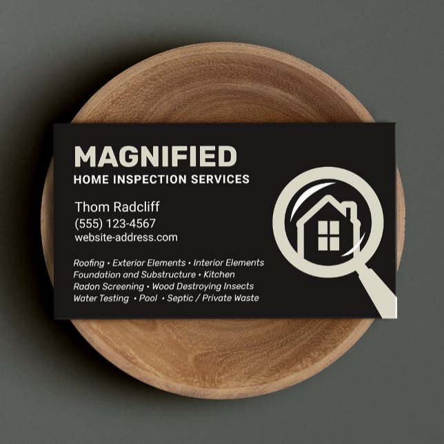Tarjeta De Visita Home Inspection Black Business Card (Subido por el creador)