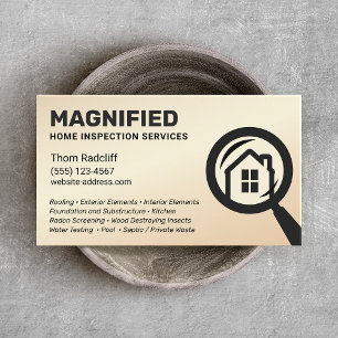Tarjeta De Visita Home Inspection Gold Black Business Card