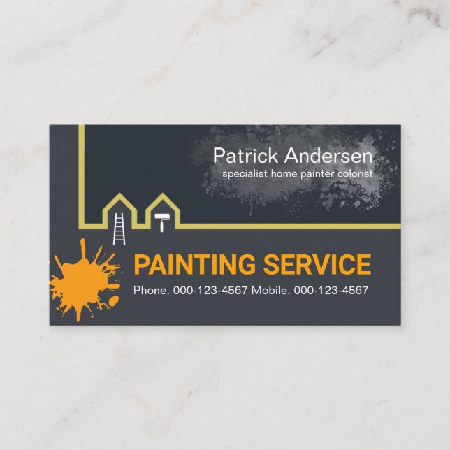 Tarjeta De Visita Home Painting Border Line Painter (Anverso)