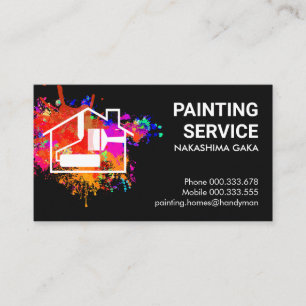 Tarjeta De Visita Home Painting Over Paint Splatter