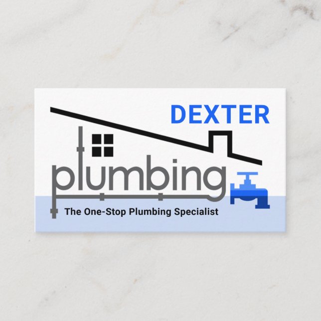 Tarjeta De Visita Home Plumbing Faucet Pipeline Plumber Service (Anverso)