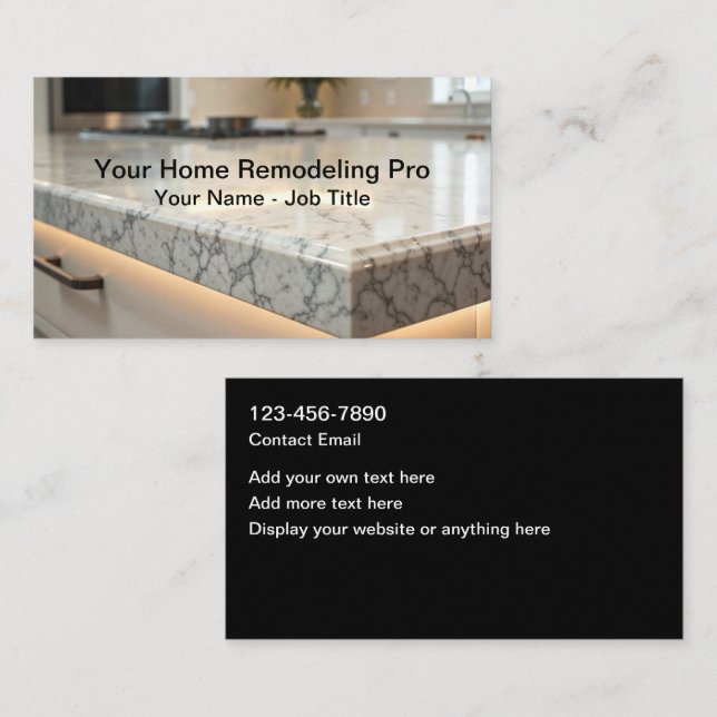 Tarjeta De Visita Home Remodeling Services Simple Business Cards (Anverso / Reverso)