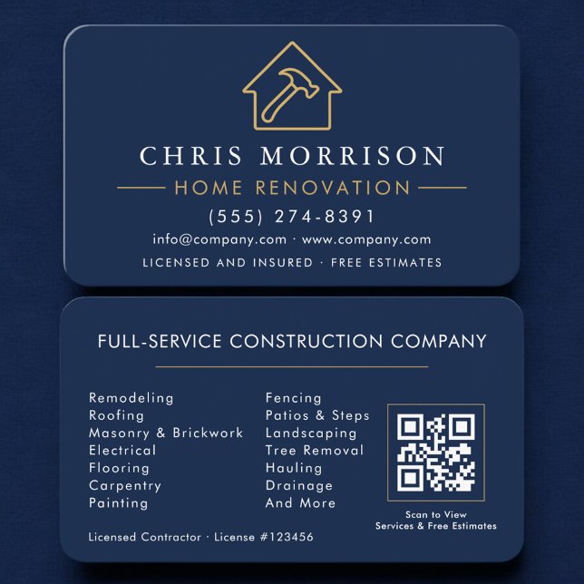 Tarjeta De Visita Home Renovation QR Code Professional (Subido por el creador)