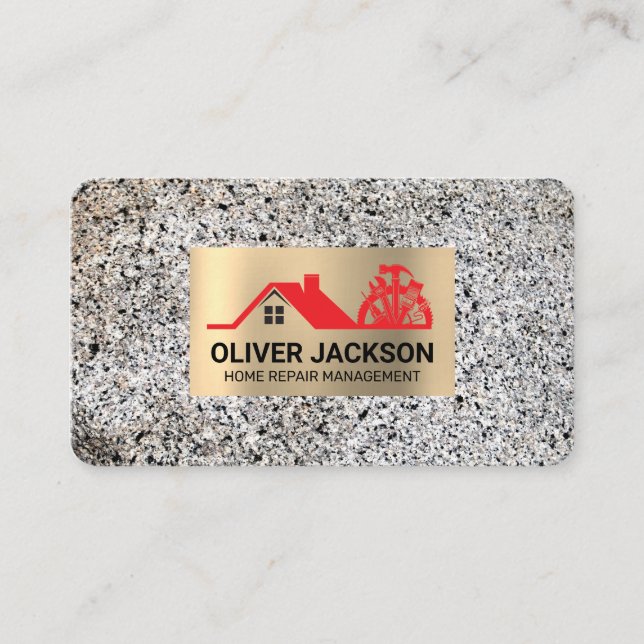 Tarjeta De Visita Home Repair | General Contractor | Marble (Anverso)