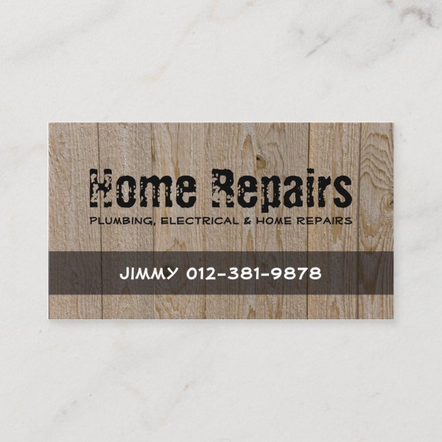 Tarjeta De Visita Home Repairs Handyman Business Card (Anverso)