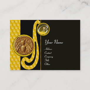 TARJETA DE VISITA HONEY BEE, BEEKEEPER APIARIST MONOGRAM