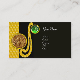 TARJETA DE VISITA HONEY BEE, BEEKEEPER APIARIST MONOGRAM